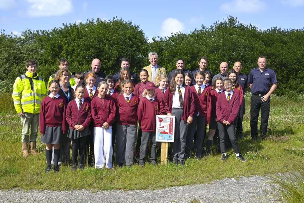 Pupils Staff From Skol Nansledan With The Lord Lieutanant Of Cornwall Colonel Sir Edward Bolitho